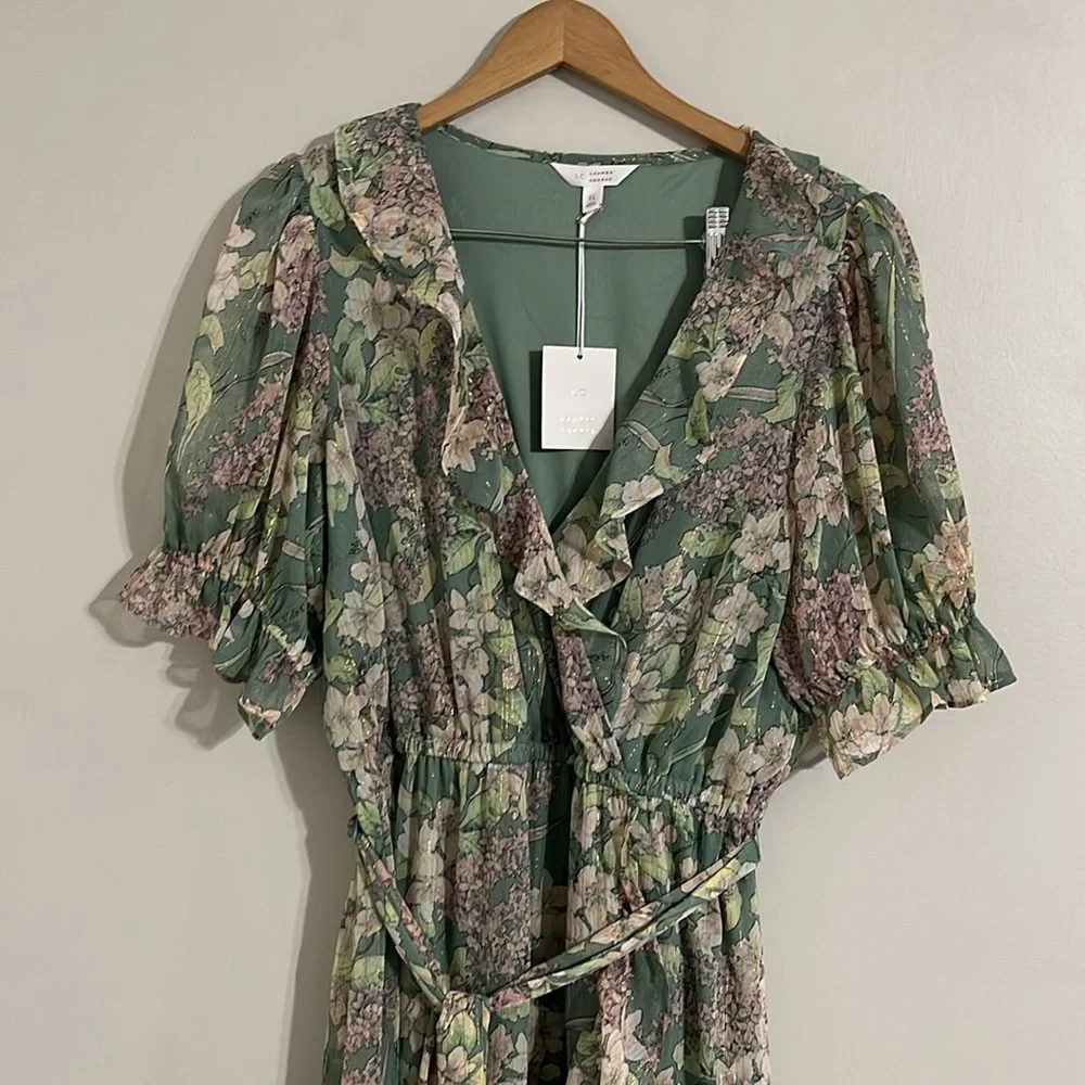 Lauren Conrad flowy ruffle tiered floral maxi dress xl - Picture 3 of 11